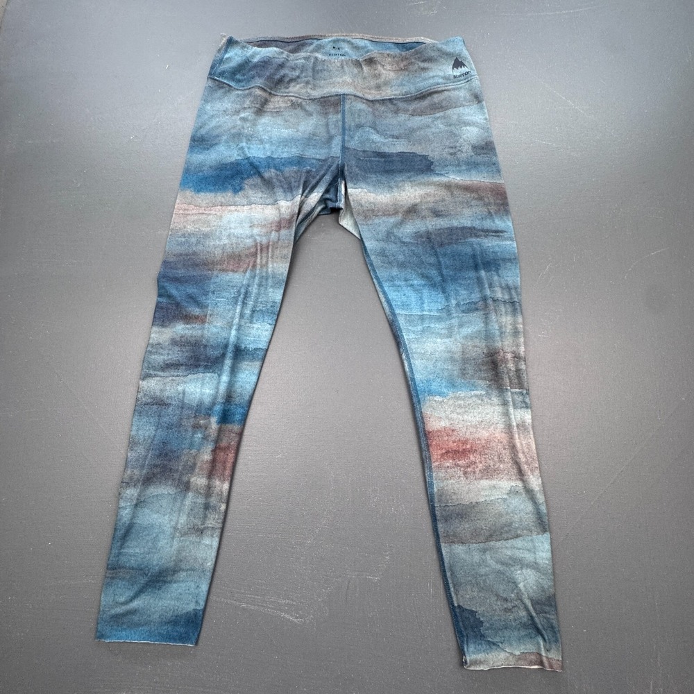 Women's Blue Gray Athletic Leggings Workout Activewear Burton